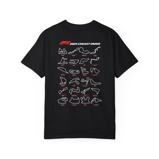 Formula 1 2024 Circuits | Tracks | In Order of 2024 Season | Unisex T-Shirt | Comfort Colors | F1